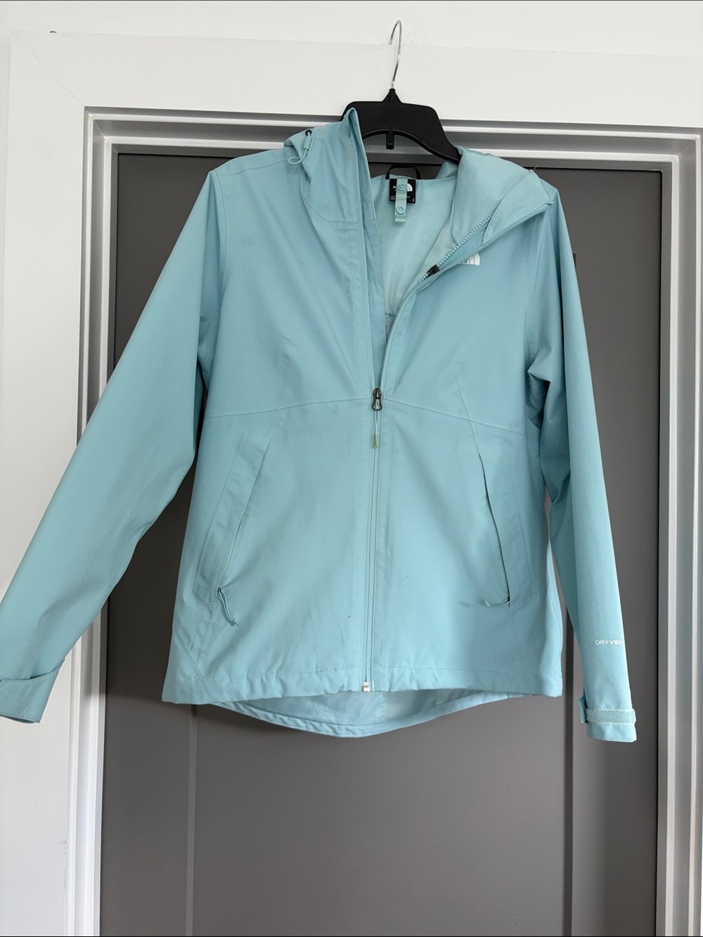 The North Face Women’s Aqua Blue Hooded Rain Jacket - Size M